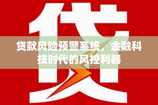 边坝贷款风险预警系统，金融科技时代的风控利器
