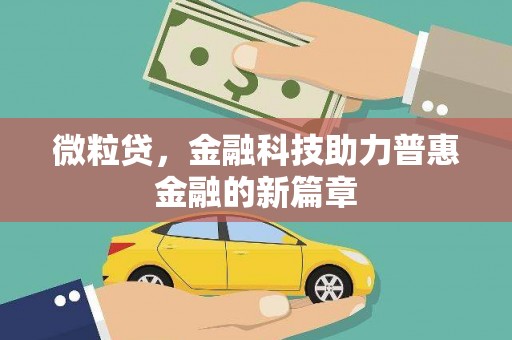 边坝微粒贷，金融科技助力普惠金融的新篇章