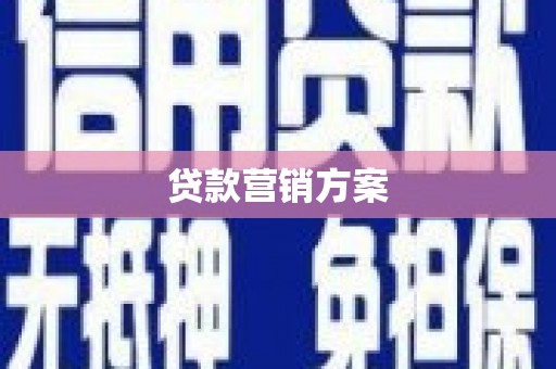 边坝贷款营销方案