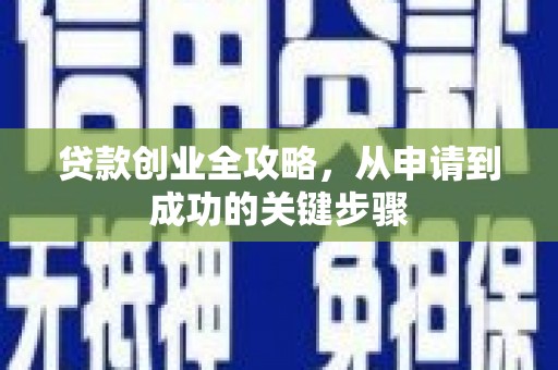 边坝贷款创业全攻略，从申请到成功的关键步骤