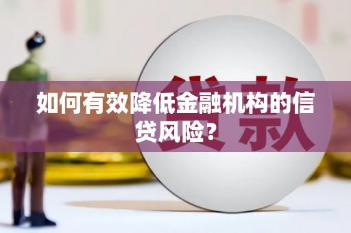 边坝如何有效降低金融机构的信贷风险？