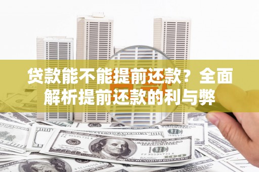 边坝贷款能不能提前还款？全面解析提前还款的利与弊