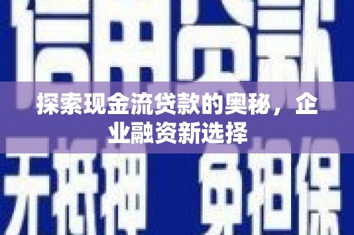 边坝探索现金流贷款的奥秘，企业融资新选择