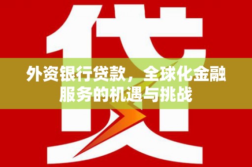 边坝外资银行贷款，全球化金融服务的机遇与挑战