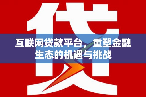 边坝互联网贷款平台，重塑金融生态的机遇与挑战