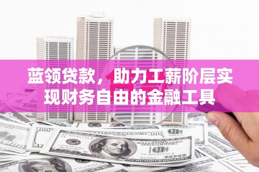 边坝蓝领贷款，助力工薪阶层实现财务自由的金融工具