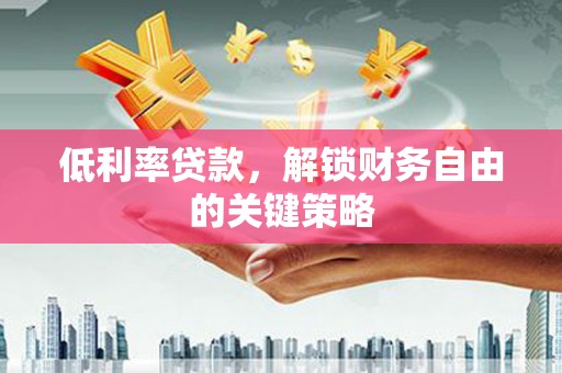 边坝低利率贷款，解锁财务自由的关键策略