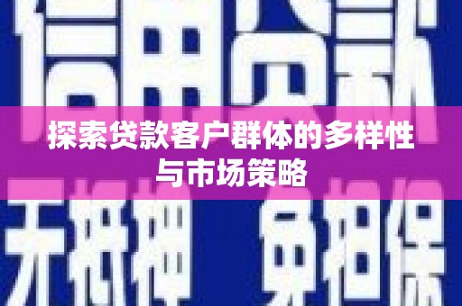 边坝探索贷款客户群体的多样性与市场策略