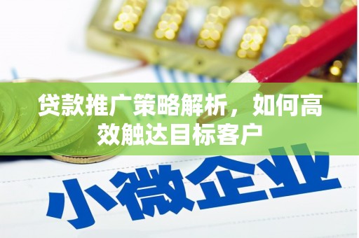 边坝贷款推广策略解析，如何高效触达目标客户