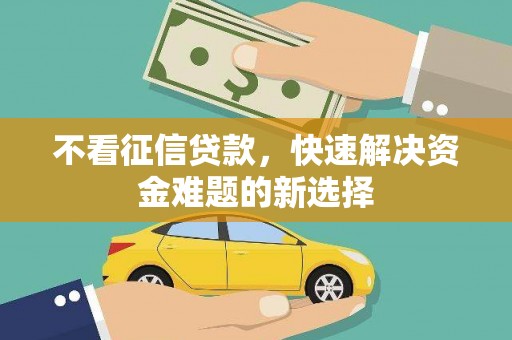 边坝不看征信贷款，快速解决资金难题的新选择