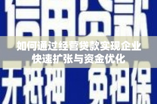 边坝如何通过经营贷款实现企业快速扩张与资金优化