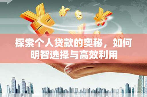 边坝探索个人贷款的奥秘，如何明智选择与高效利用