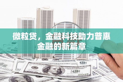 边坝微粒贷，金融科技助力普惠金融的新篇章