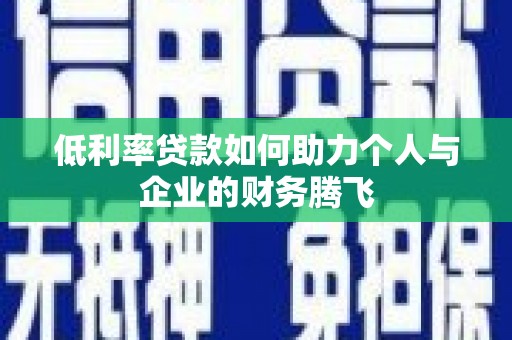 边坝低利率贷款如何助力个人与企业的财务腾飞