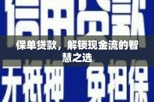 边坝保单贷款，解锁现金流的智慧之选