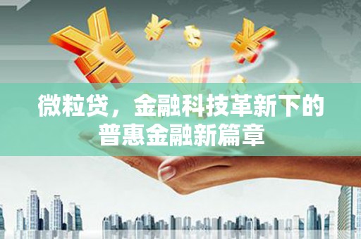 边坝微粒贷，金融科技革新下的普惠金融新篇章