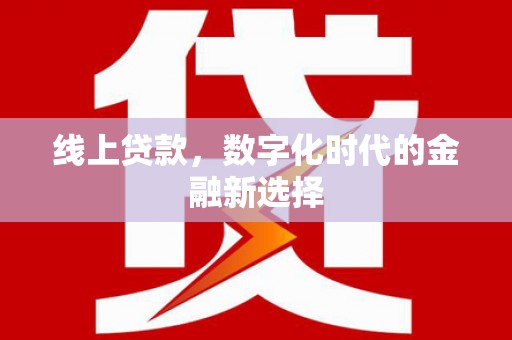 边坝线上贷款，数字化时代的金融新选择