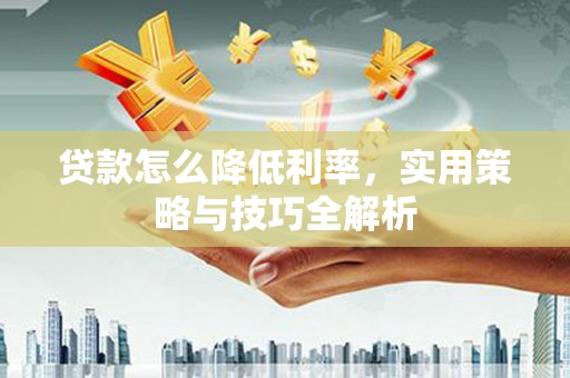 边坝贷款怎么降低利率，实用策略与技巧全解析