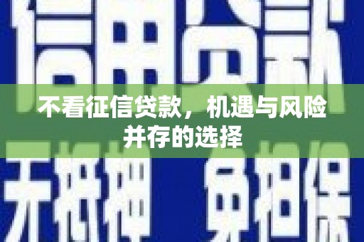 边坝不看征信贷款，机遇与风险并存的选择