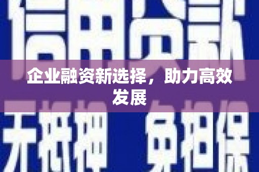 边坝企业融资新选择，助力高效发展