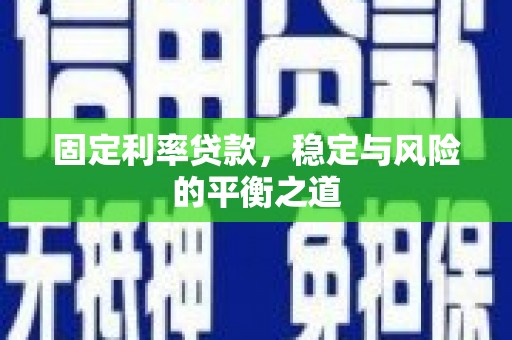 边坝固定利率贷款，稳定与风险的平衡之道